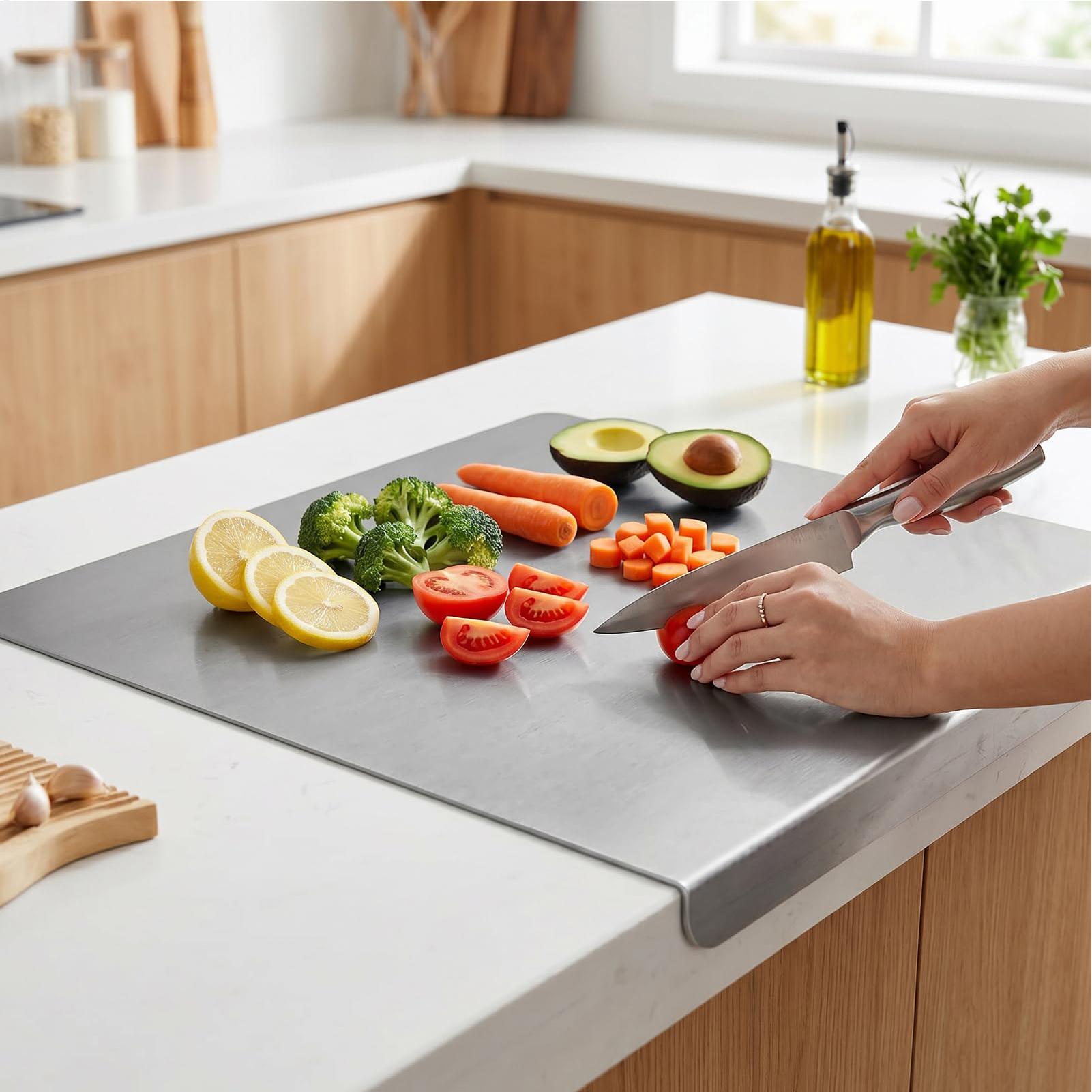 Meal Prep Restaurant - Tagliere in Acciaio Inossidabile Antiscivolo, Facile