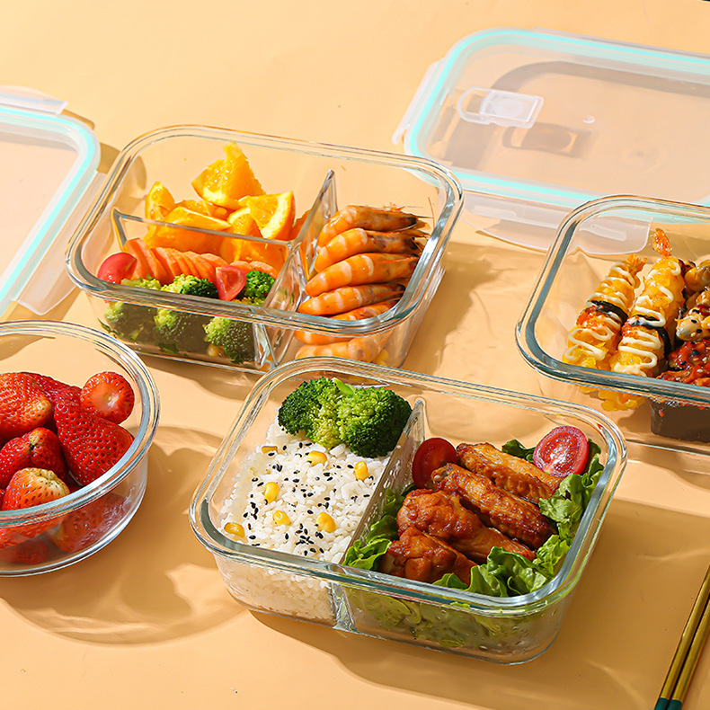 Meal Prep Glass - Contenitore in vetro borosilicato resistente al