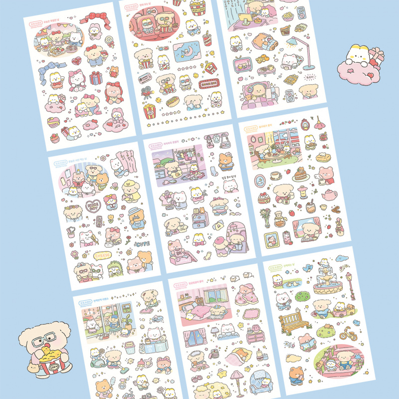 Meal Prep Notebook - Simpatico cartone animato animale orso adesivi