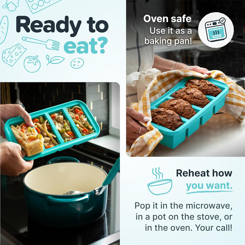 1PC 2/4/6Grid Stampo per conge - Meal Prep Frozen recensione e prezzo